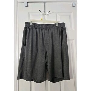 Mitre Tech‎ Running Shorts Men XL Gray Elastic Waist Drawstring Vented 9" Inseam